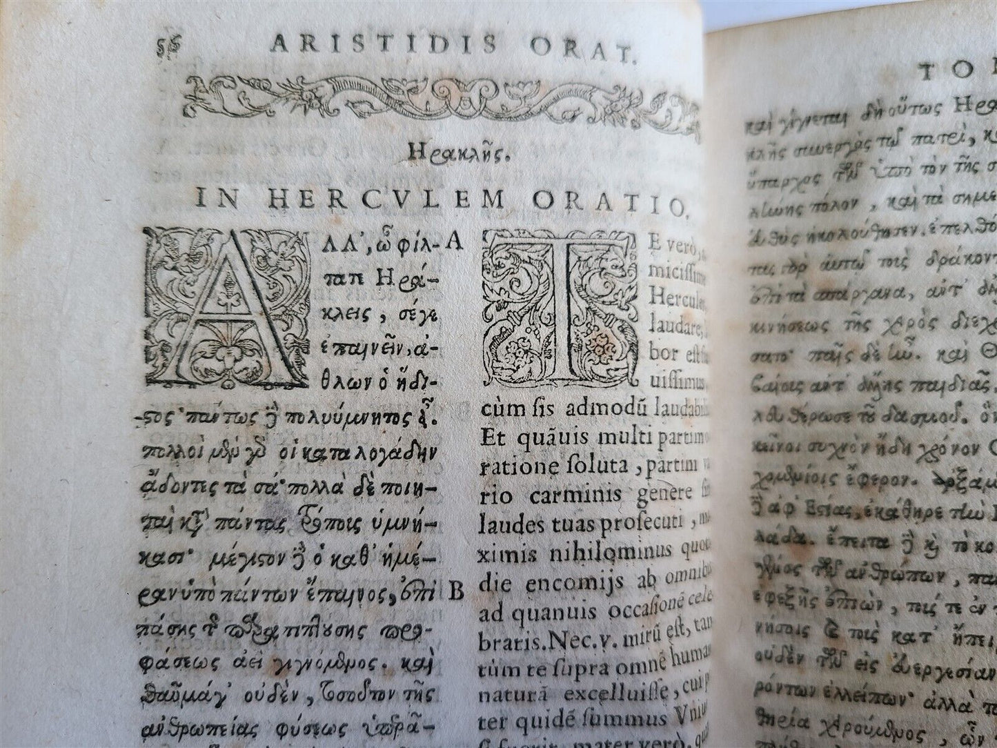 1604 AELIUS ARISTIDES 2 VOLUMES antique Adrianensis Oratoris Clarissimi RARE