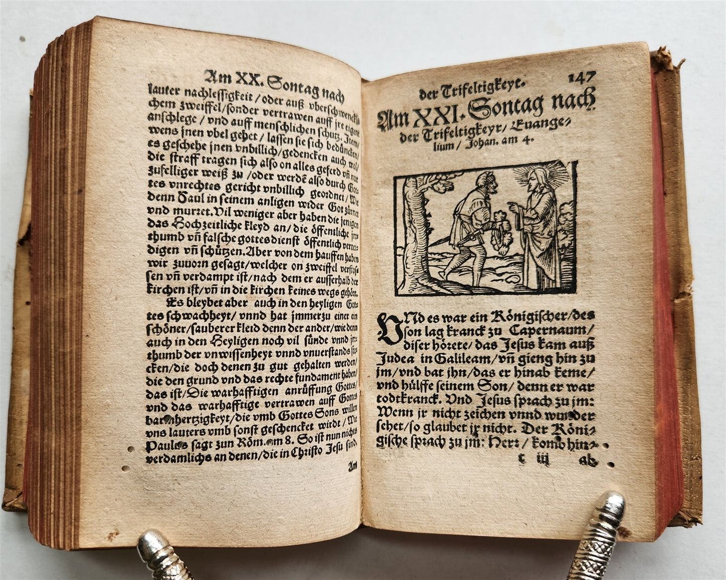 1566 MELANCHTHON Philippe Postill uber die Evangelia ANTIQUE pigskin ILLUSTRATED