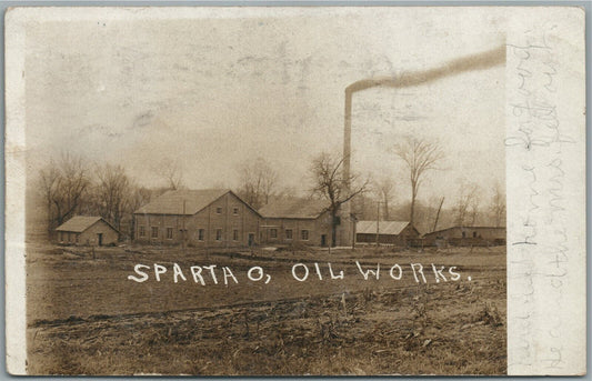 SPARTA OH OIL WORKS ANTIQUE REAL PHOTO POSTCARD RPPC