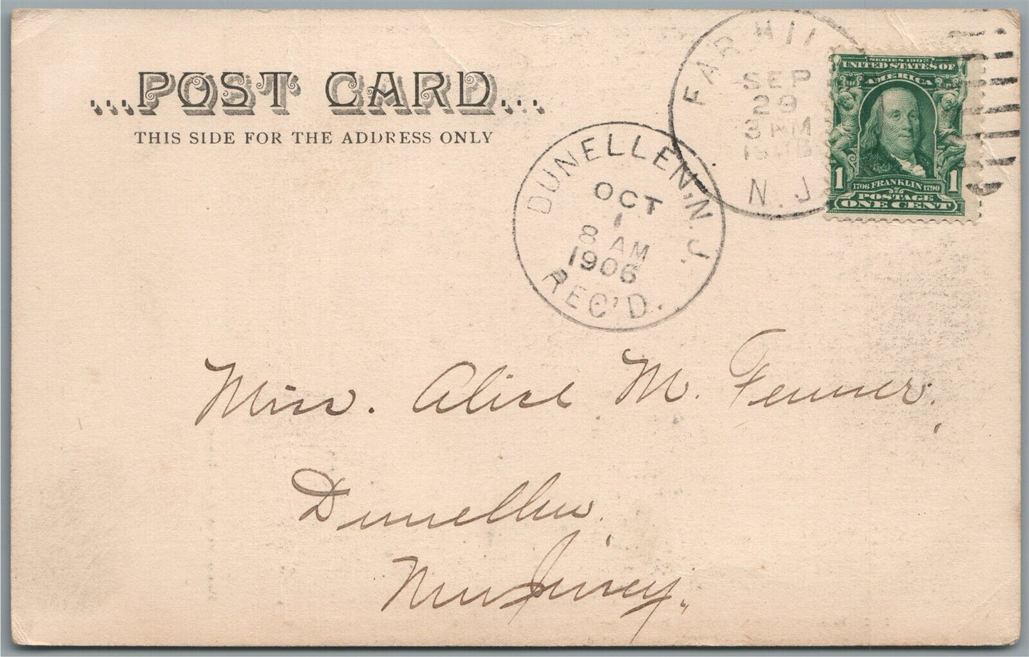 FAR HILLS PEAPACK BRFMINSTER NJ OLD STONE HOUSE ANTIQUE POSTCARD