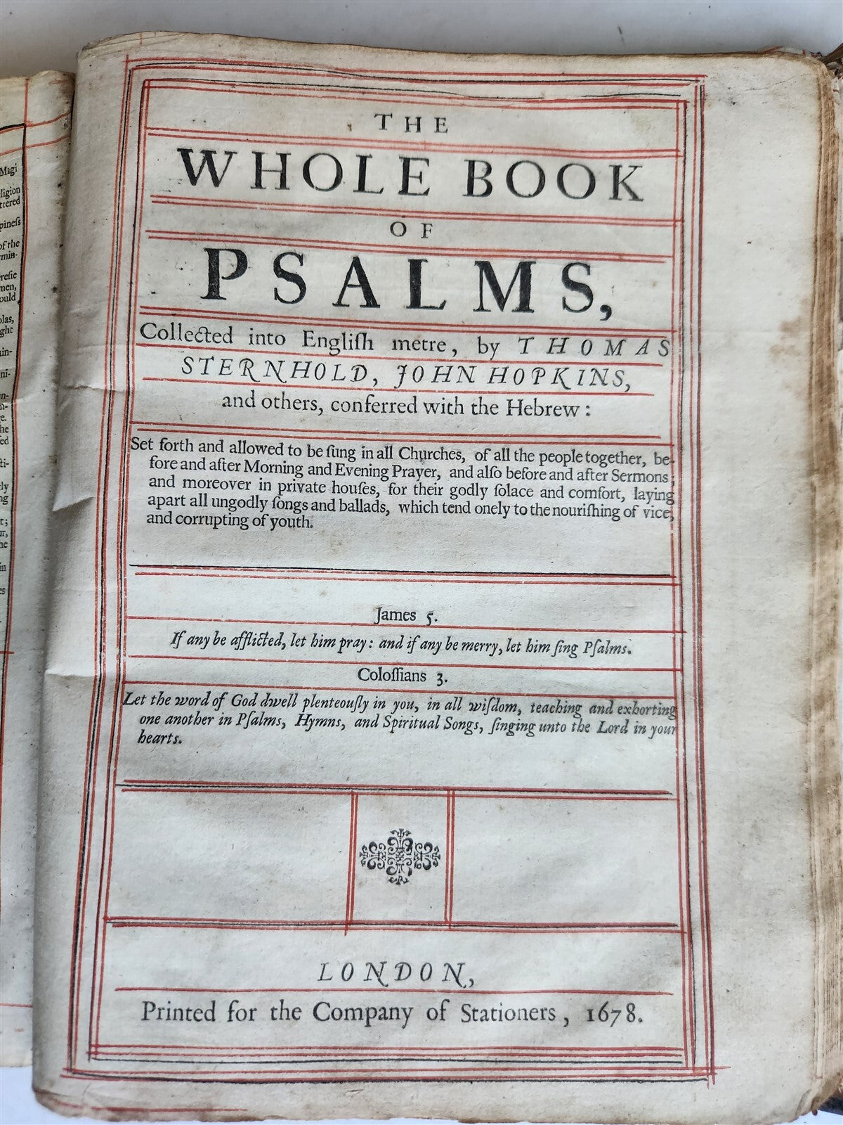 1683 BIBLE in ENGLISH Oxford, at the Theatre antique w/ BOOK of PSALMES