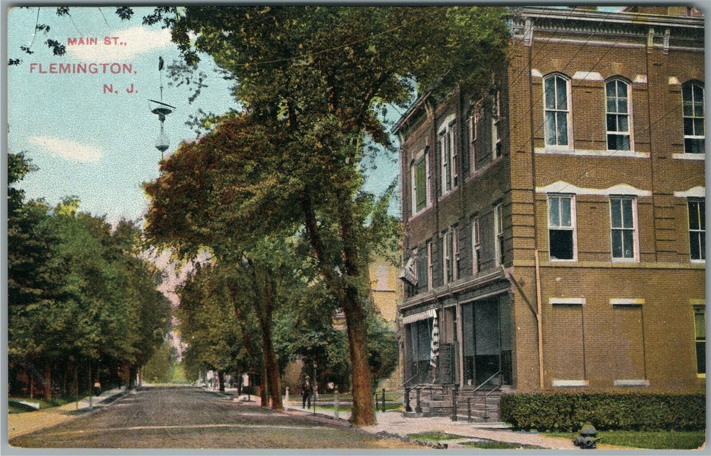 FLEMINGTON NJ MAIN STR. ANTIQUE POSTCARD