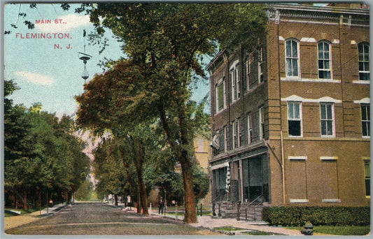 FLEMINGTON NJ MAIN STR. ANTIQUE POSTCARD