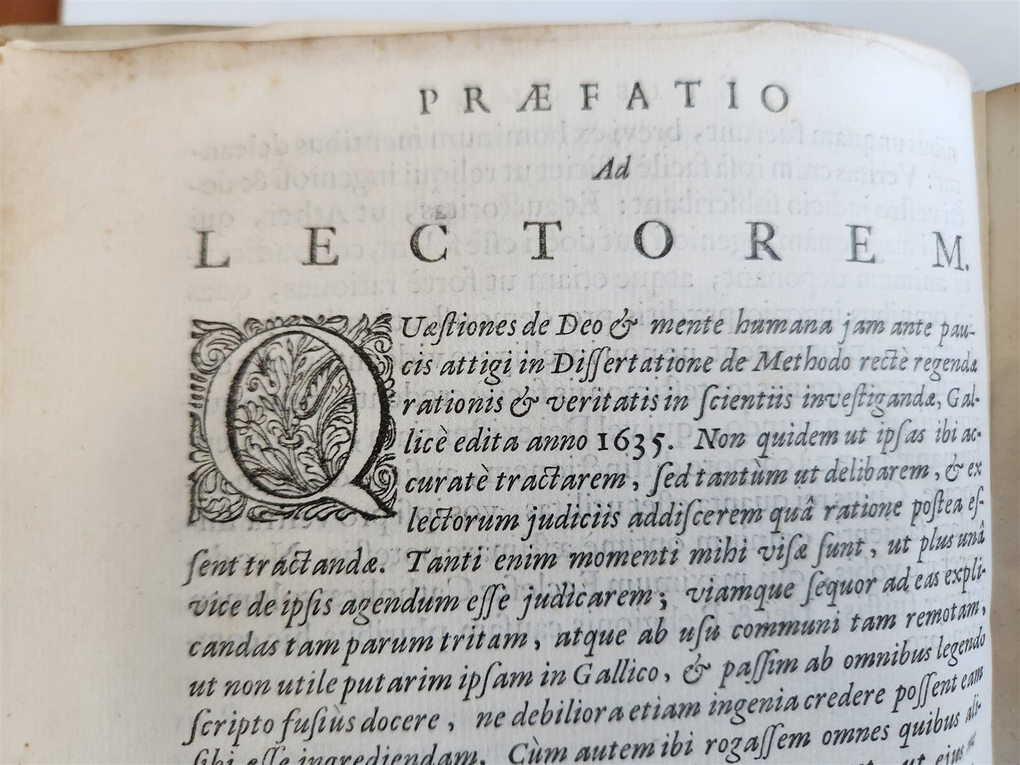 1678 RENE DESCARTES PHILOSOPHY antique VELLUM BOUND
