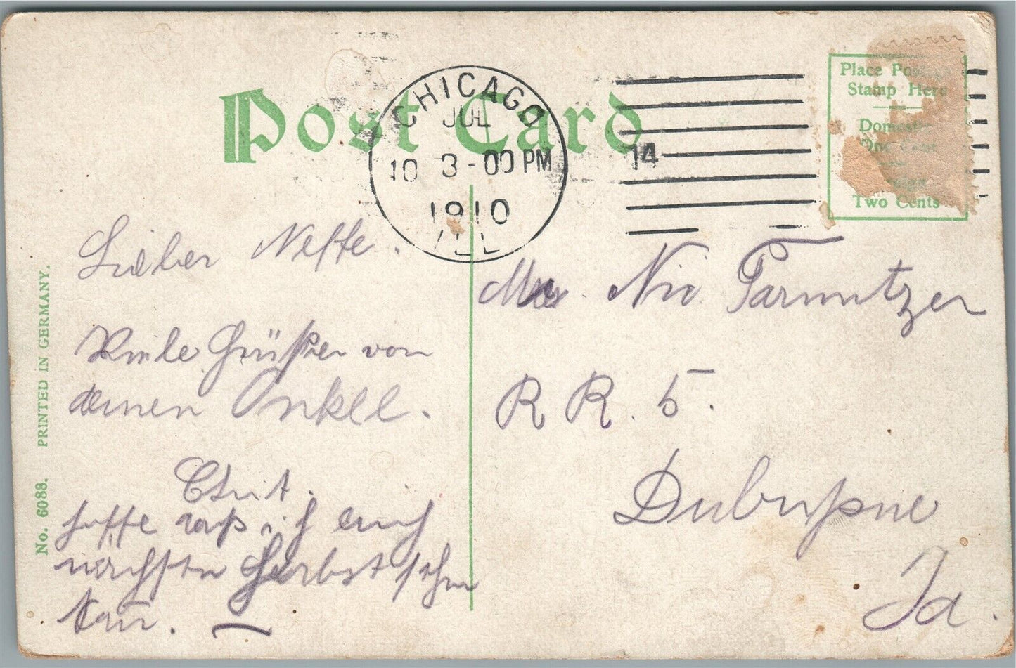 CHICAGO IL CATTIE AUCTION UNION STOCK YARDS ANTIQUE POSTCARD