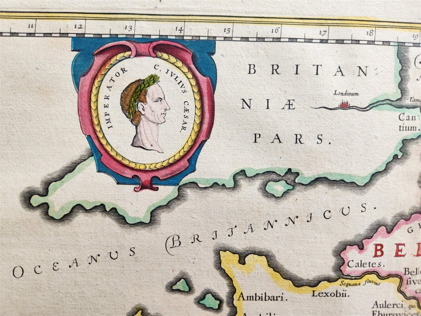 1640 MAP of ANCIENT FRANCE by WILLEM BLAEU antique AUTHENTIC hand colored