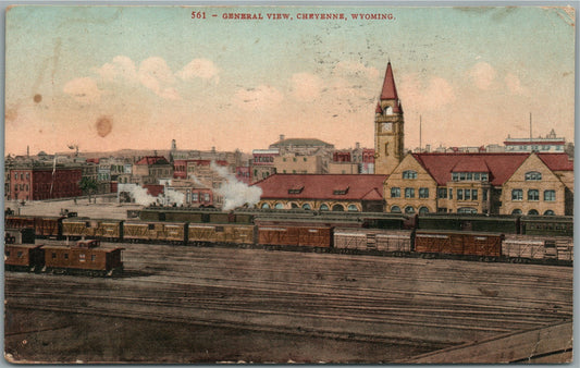 CHEYENNE WY RAILROAD STATION RAILWAY DEPOT ANTIQUE POSTCARD