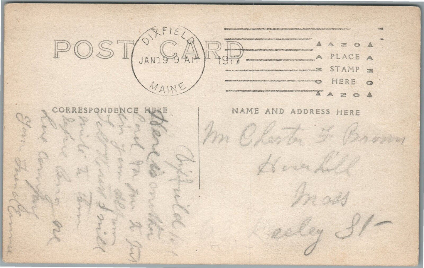 WEST PERU ME CHURCH ANTIQUE REAL PHOTO POSTCARD RPPC