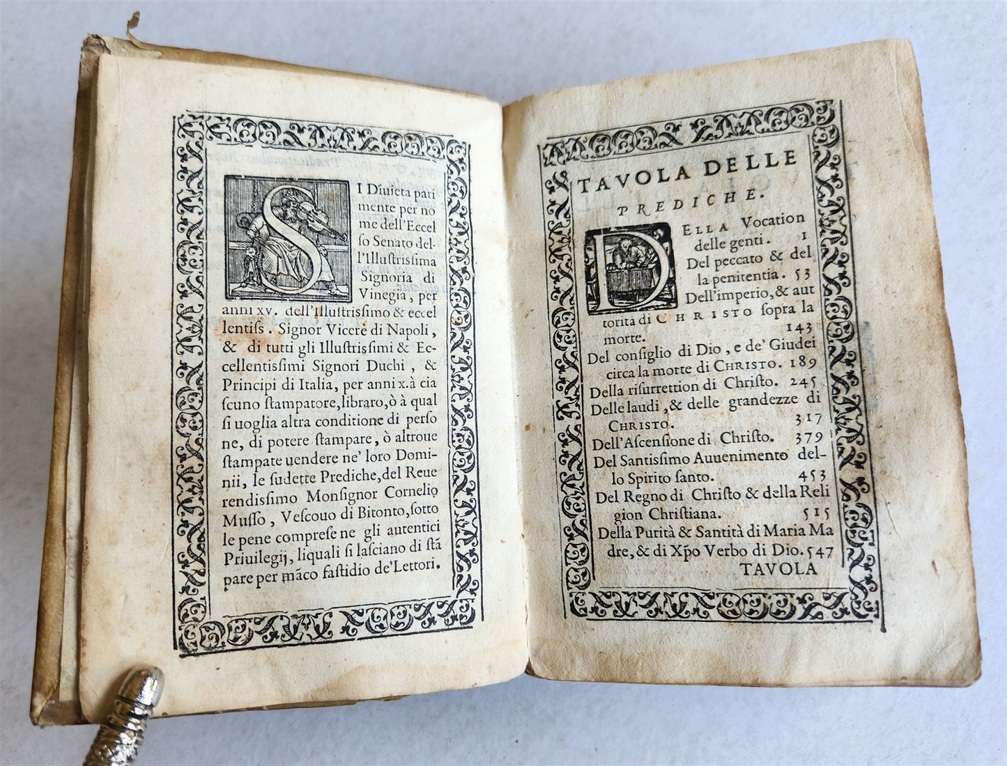 1581 SERMONS by MUSSO COPRNELIO antique 16th CENTURY vellum ILLUSTRATED scarce
