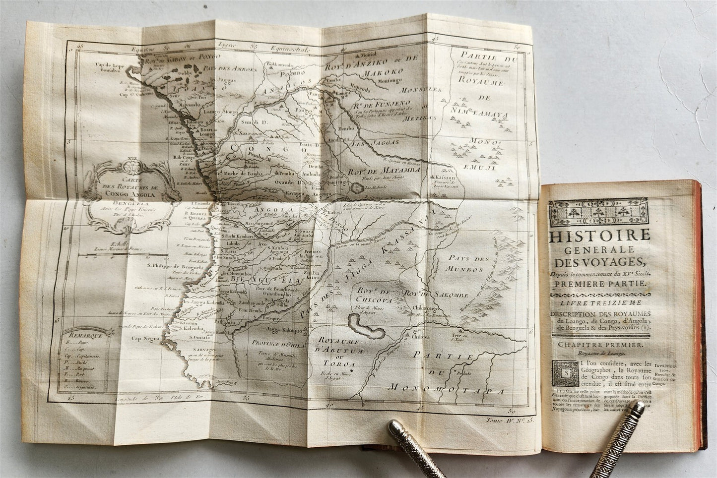 1748 HISTOIRE des VOYAGES antique vol.16 illustrated CONGO AFRICA