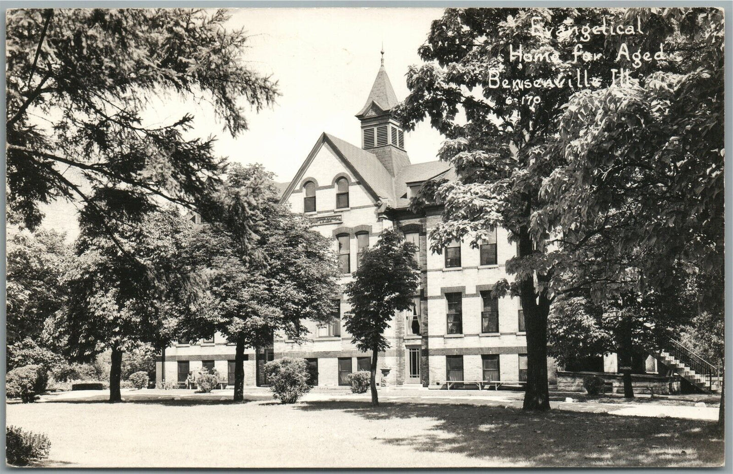 BENSENVILLE IL EVANGELICAL HOME FOR AGED VINTAGE REAL PHOTO POSTCARD RPPC