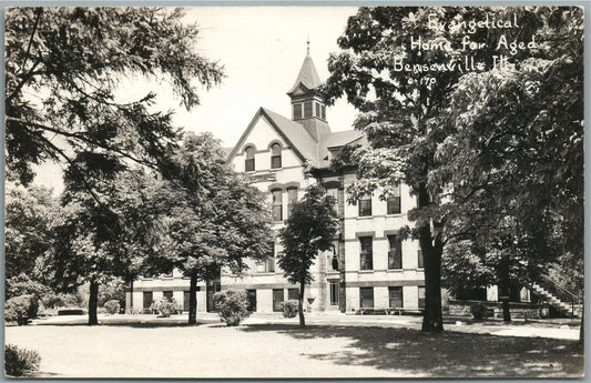 BENSENVILLE IL EVANGELICAL HOME FOR AGED VINTAGE REAL PHOTO POSTCARD RPPC