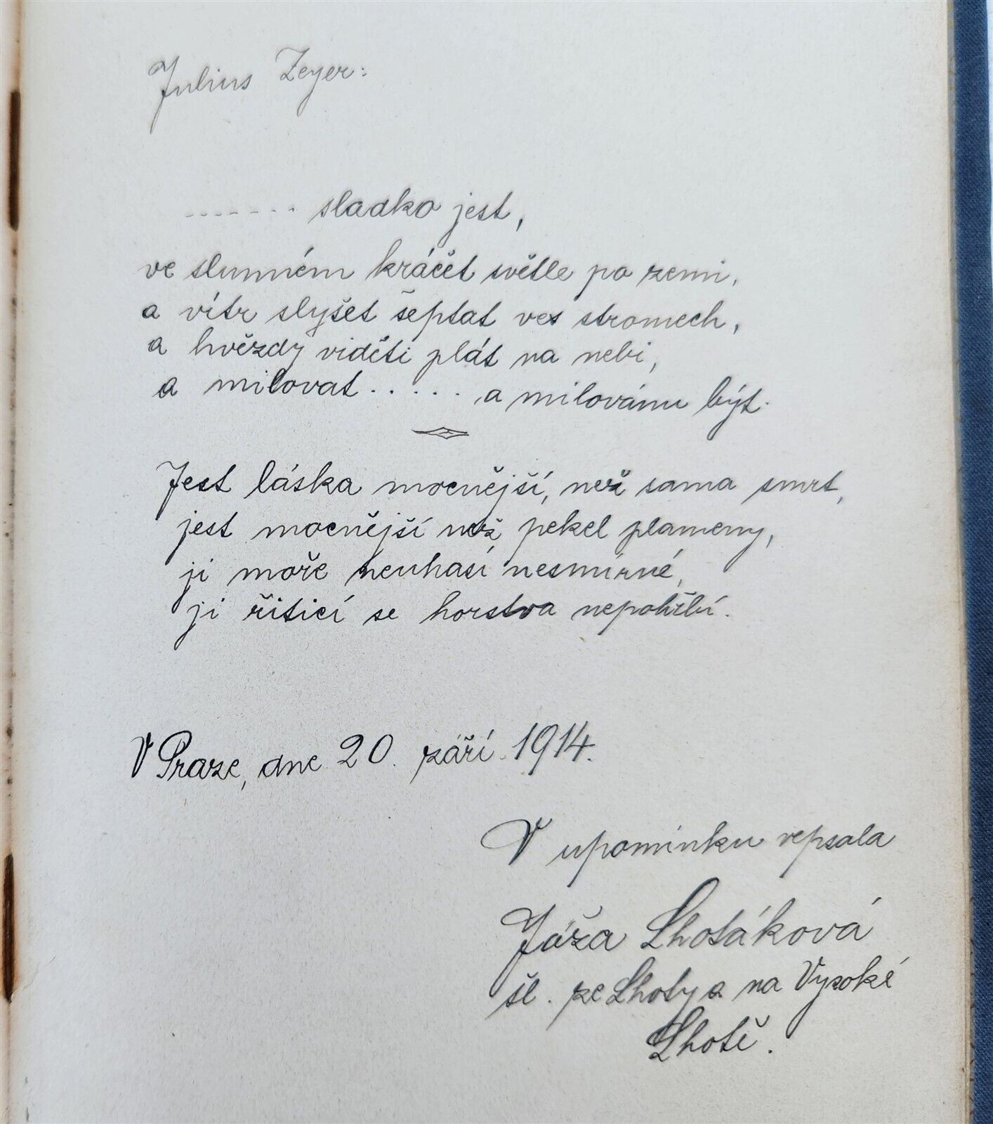 1912-18 ALBUM AMICORUM - MANUSCRIPT CZECH GERMAN BOOK antique POETRY ILLUSTRATED