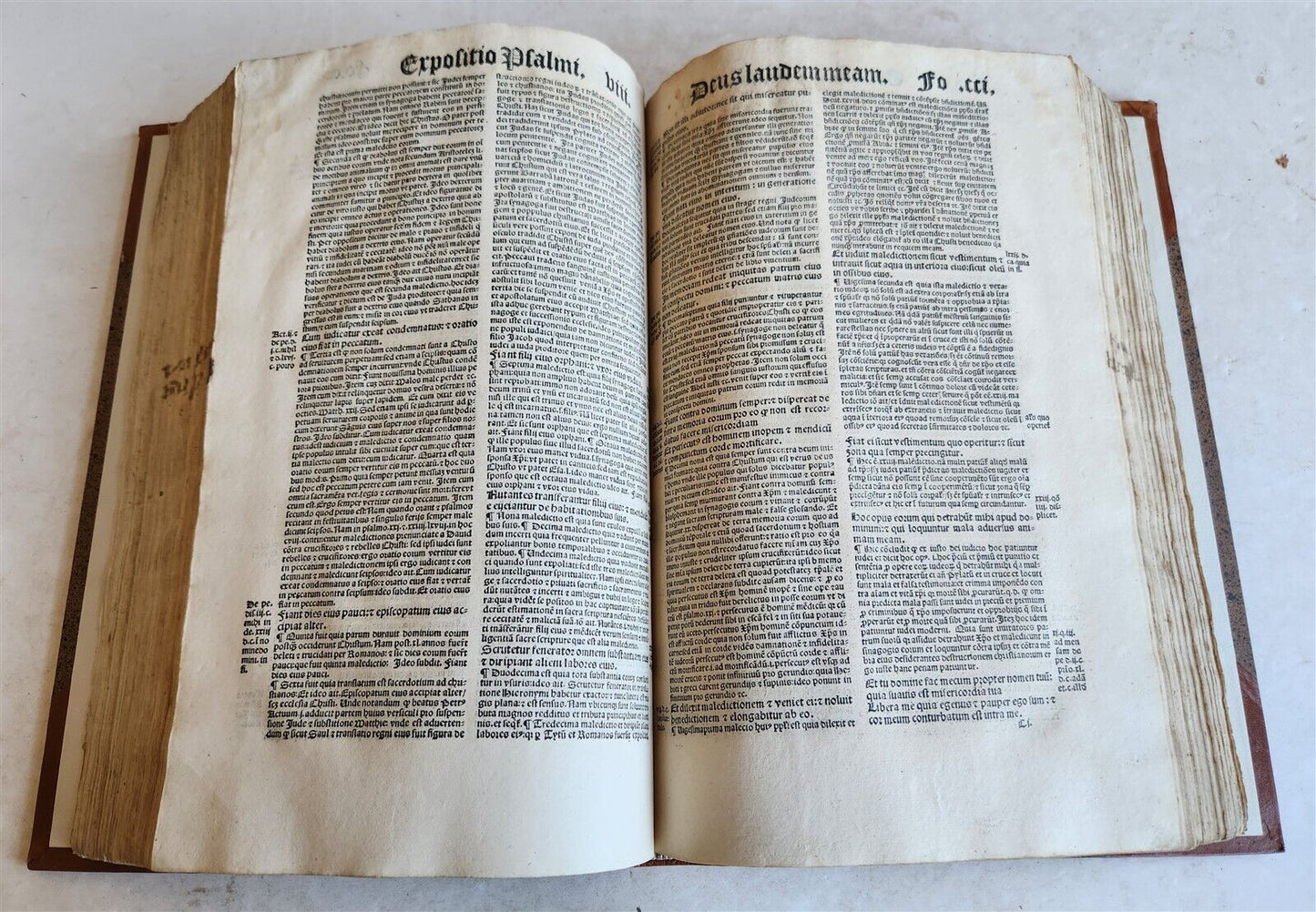 1533 POST-INCUNABULA EXPLANATION of PSALMS by Perez de Valentia antique FOLIO