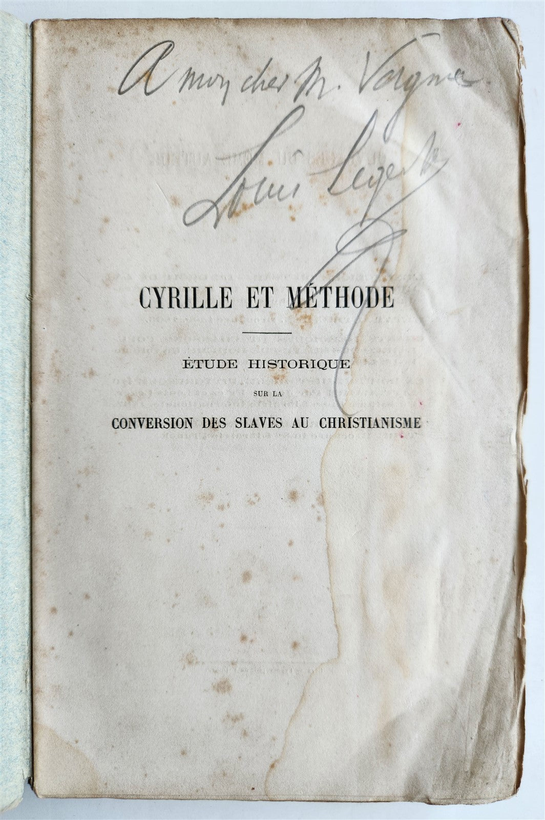 1868 HISTORICAL STUDY on CONVERSION of SLAVS TO CHRISTIANITY antique in FRENCH