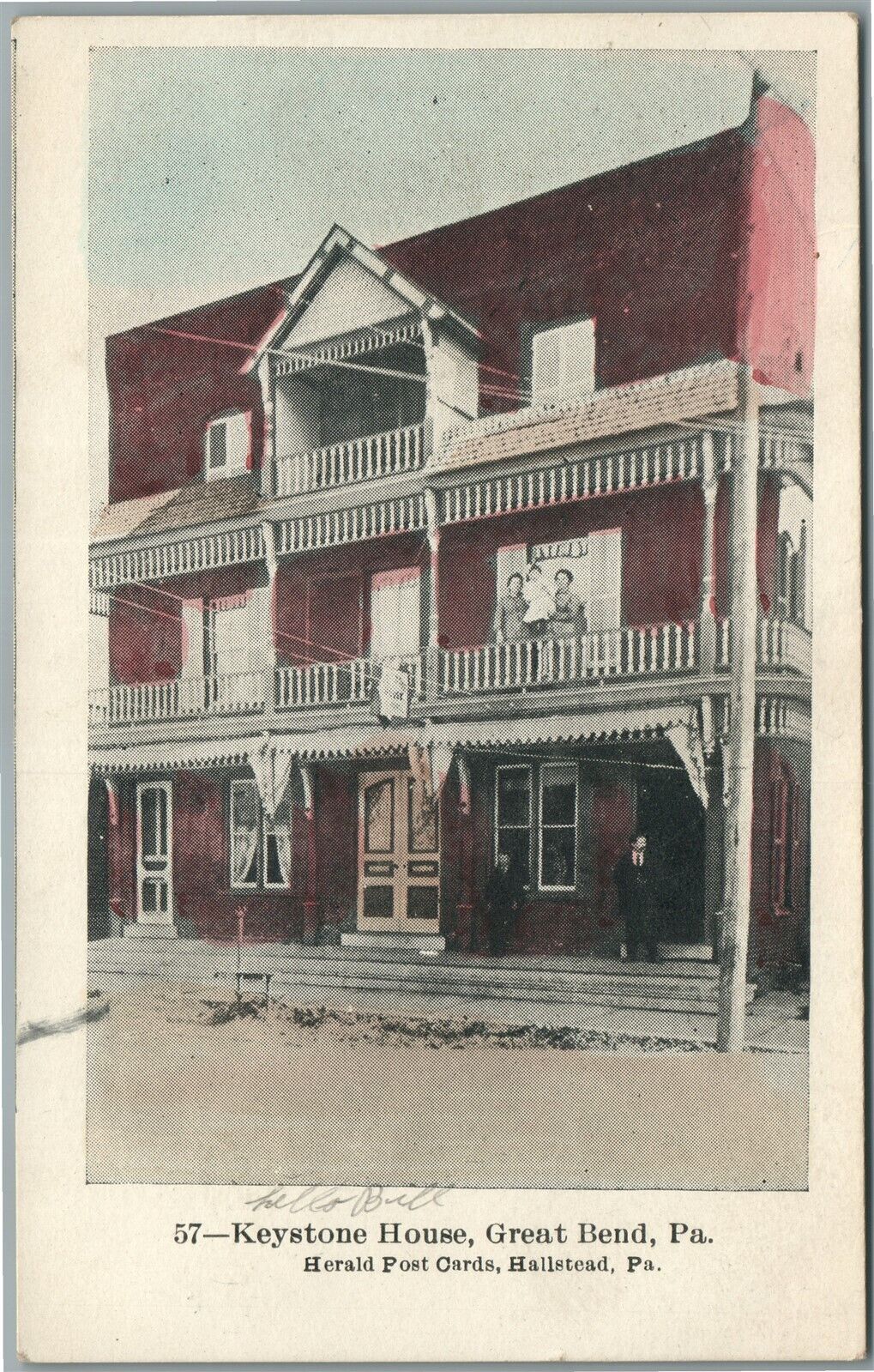 GREAT BEND PA KEYSTONE HOUSE ANTIQUE POSTCARD