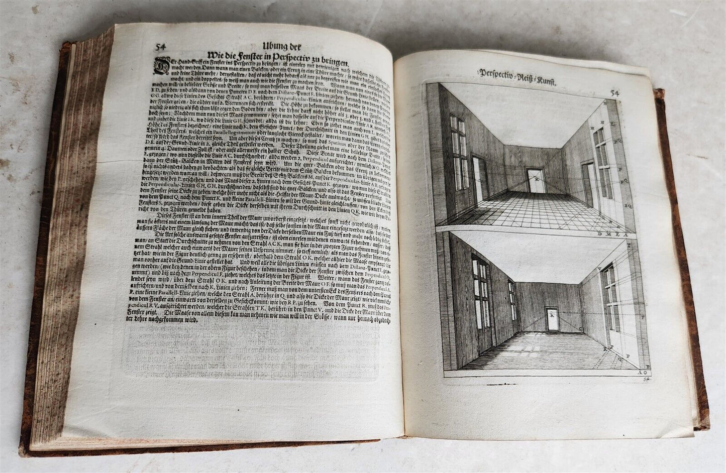1710 DRAWING PERSPECTIVE for ARTISTS & ARCHITECTS antique ILLUSTRATED 150 PLATES