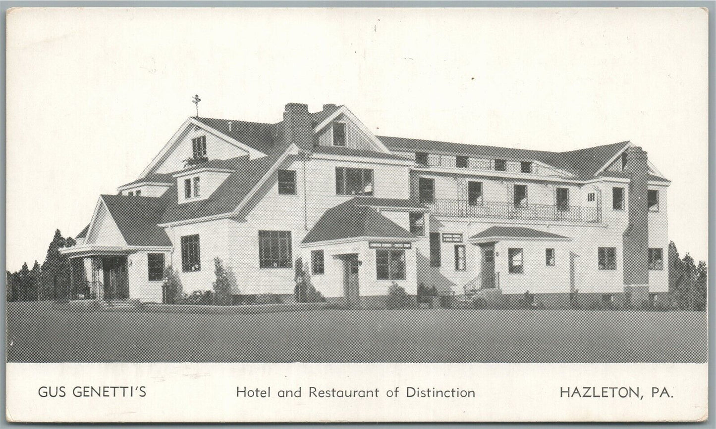 HAZLETON PA HOTEL AND RESTAURANT ANTIQUE POSTCARD