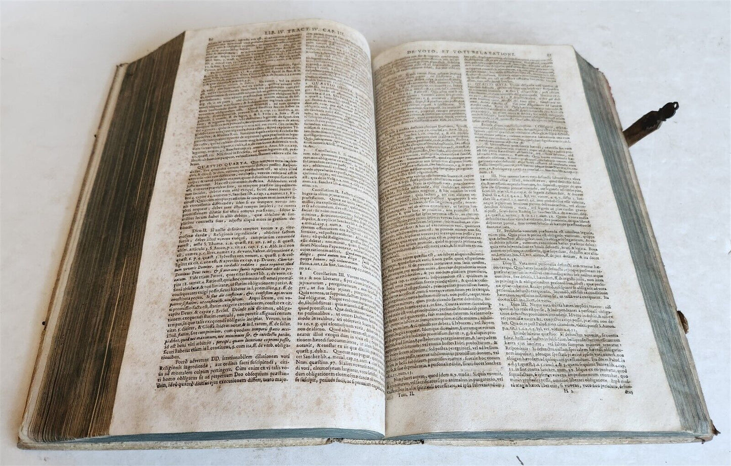 1709 THEOLOGY by PAUL LAYMANN antique BLIND STAMPED PIGSKIN BOUND FOLIO