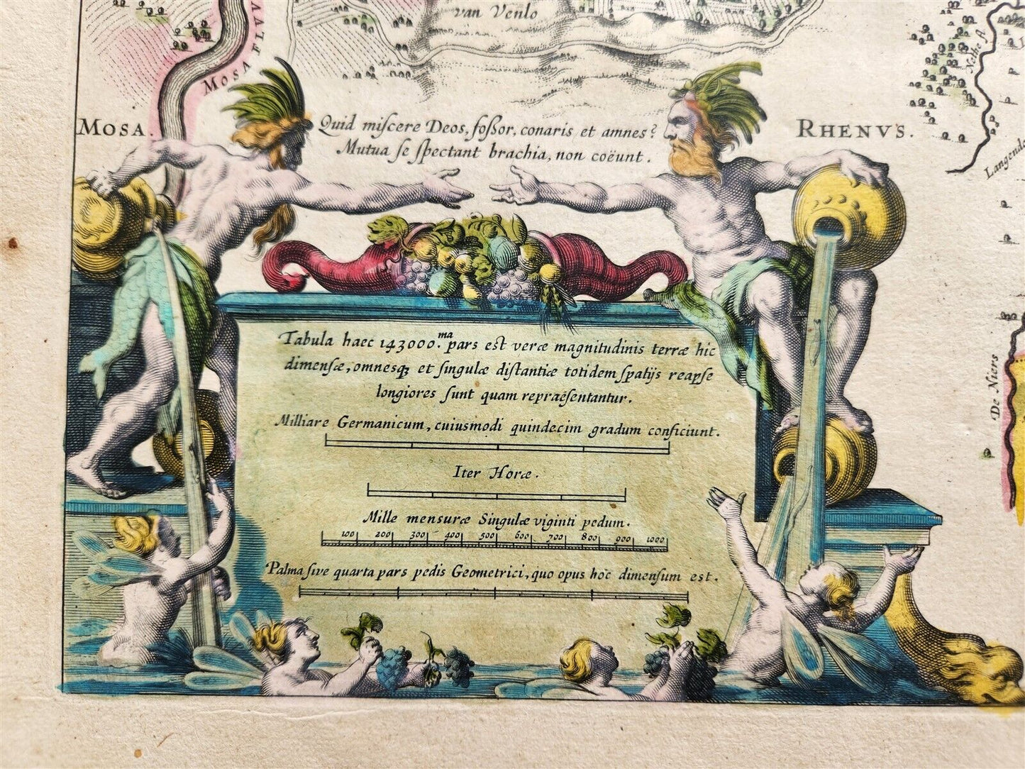 1640 MAP of GERMANY FOSSA SANCTAE MARIAE by WILLEM BLAEU antique AUTHENTIC