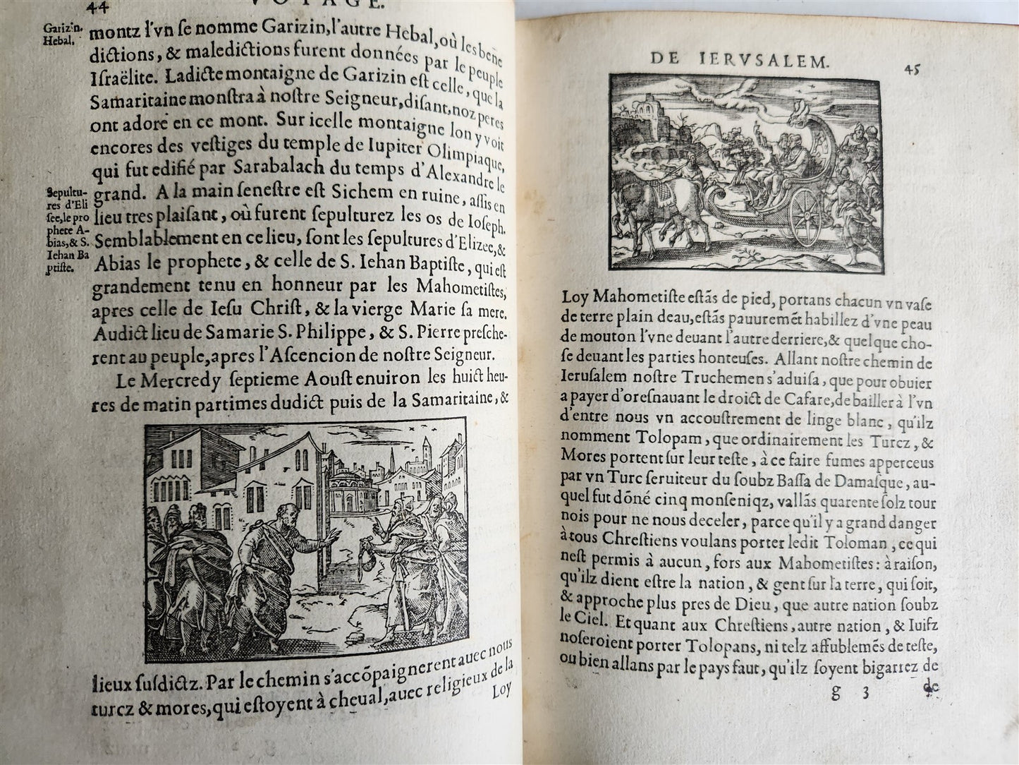 1573 VOYAGE to JERUSALEM & HOLY LAND PLACES antique FULLY ILLUSTRATED w/ MAPS