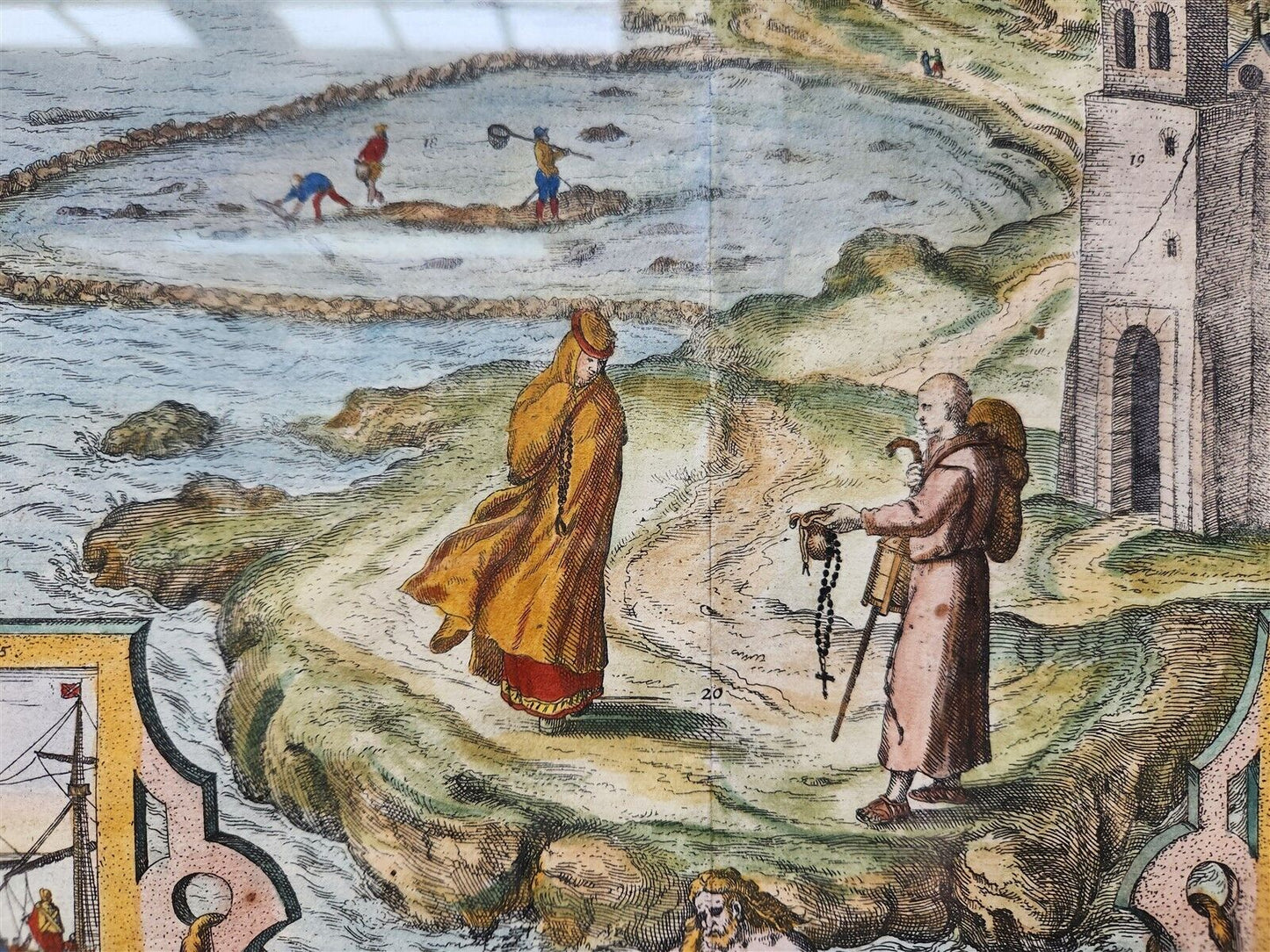 1600s ENGRAVED MAP of CADIZ SPAIN antique GADES AB OCCIDUIS INSULAE PARTIBUS