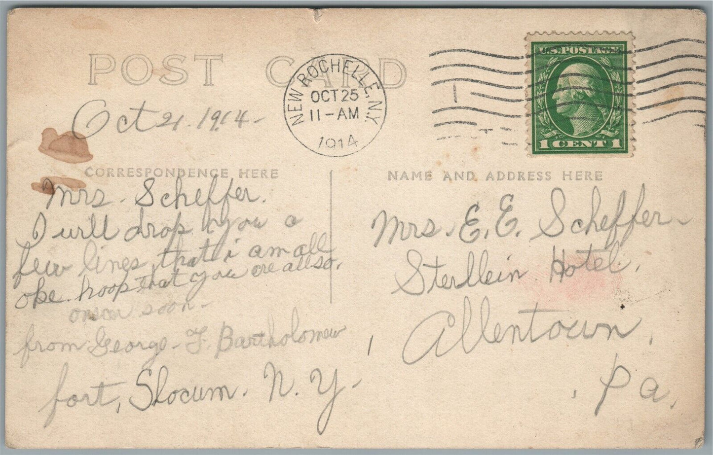 FORT SLOCUM NY VIEW ALONG THE SHORE ANTIQUE REAL PHOTO POSTCARD RPPC