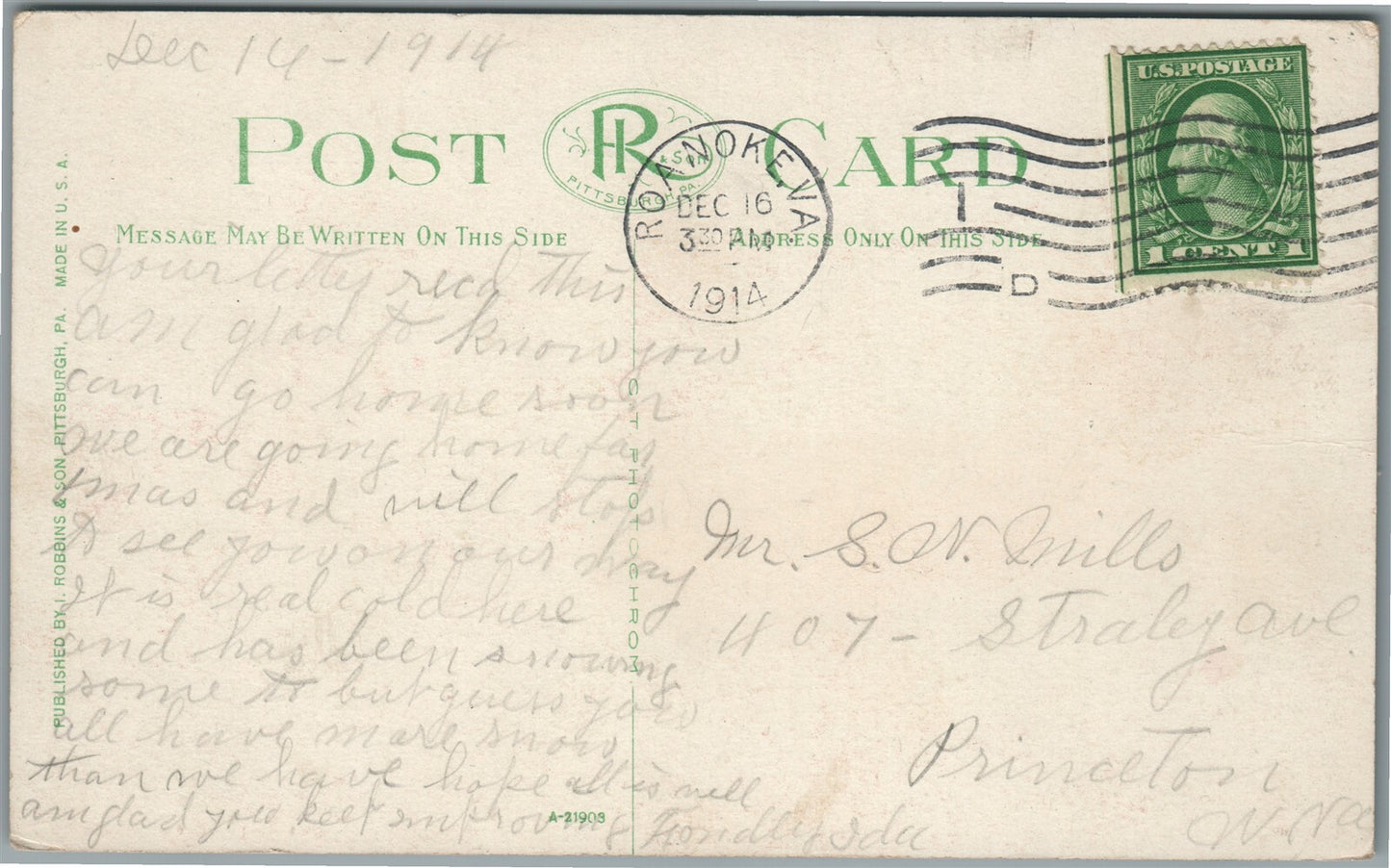 MONTGOMERY WV PREPARATORY SCHOOL ANTIQUE POSTCARD