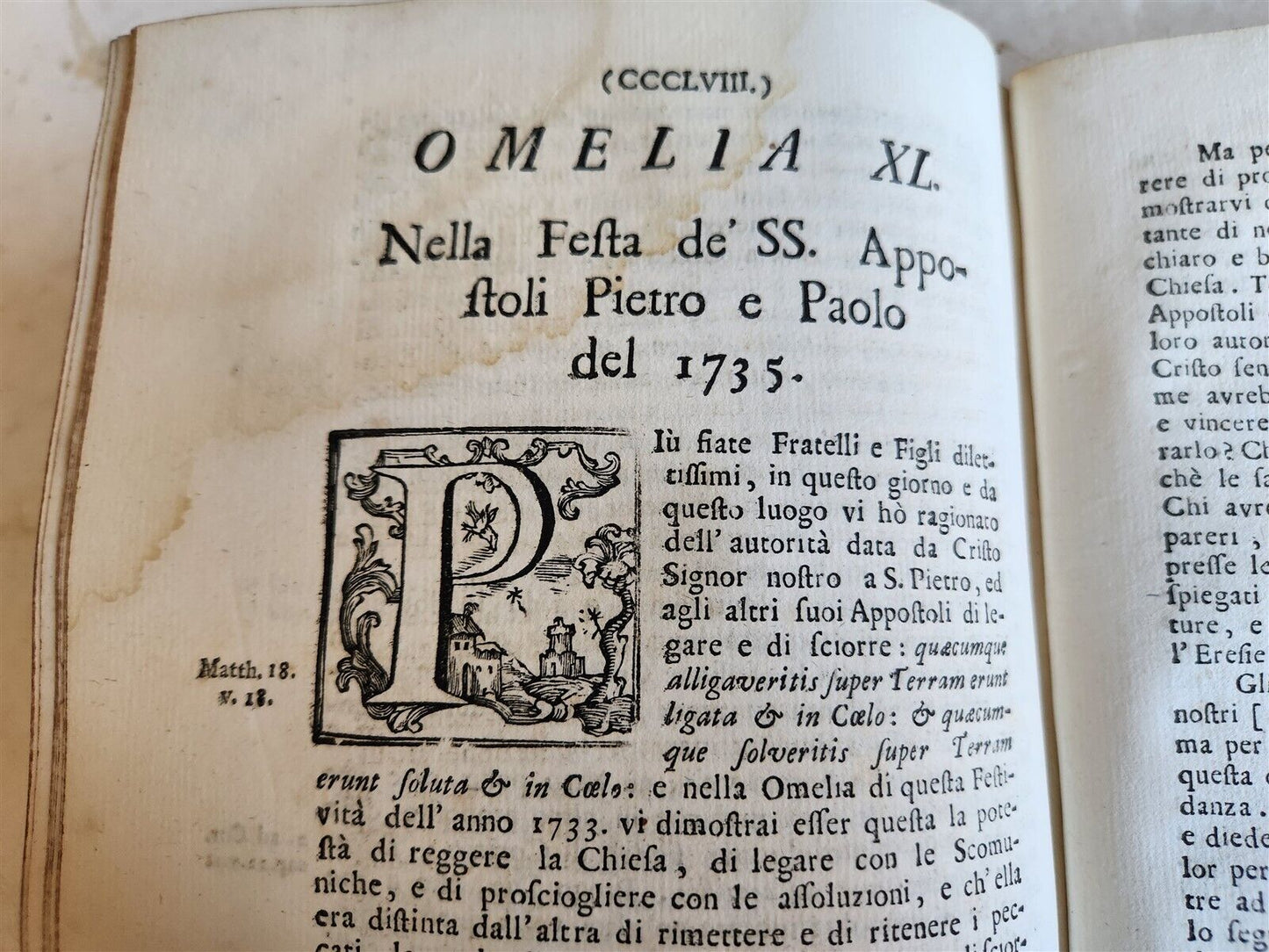 1739 OMELIE DETTE DA ALESSANDRO BORGIA antique RARE SERMONS