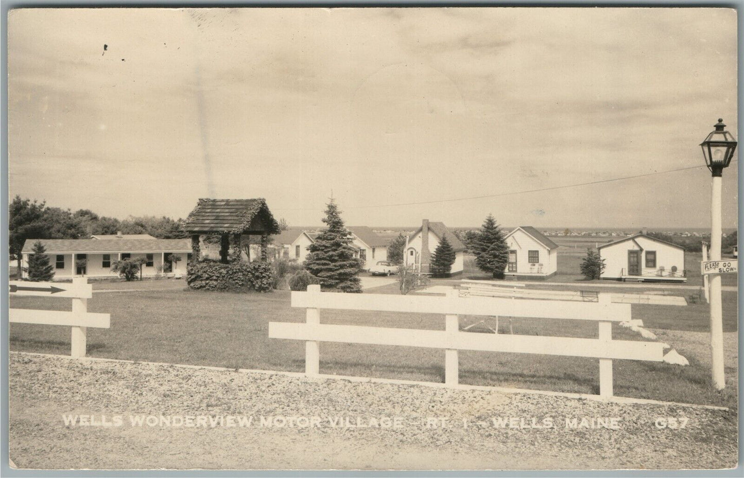 WELLS ME WONDERVIEW MOTOR VILLAGE ANTIQUE REAL PHOTO POSTCARD RPPC