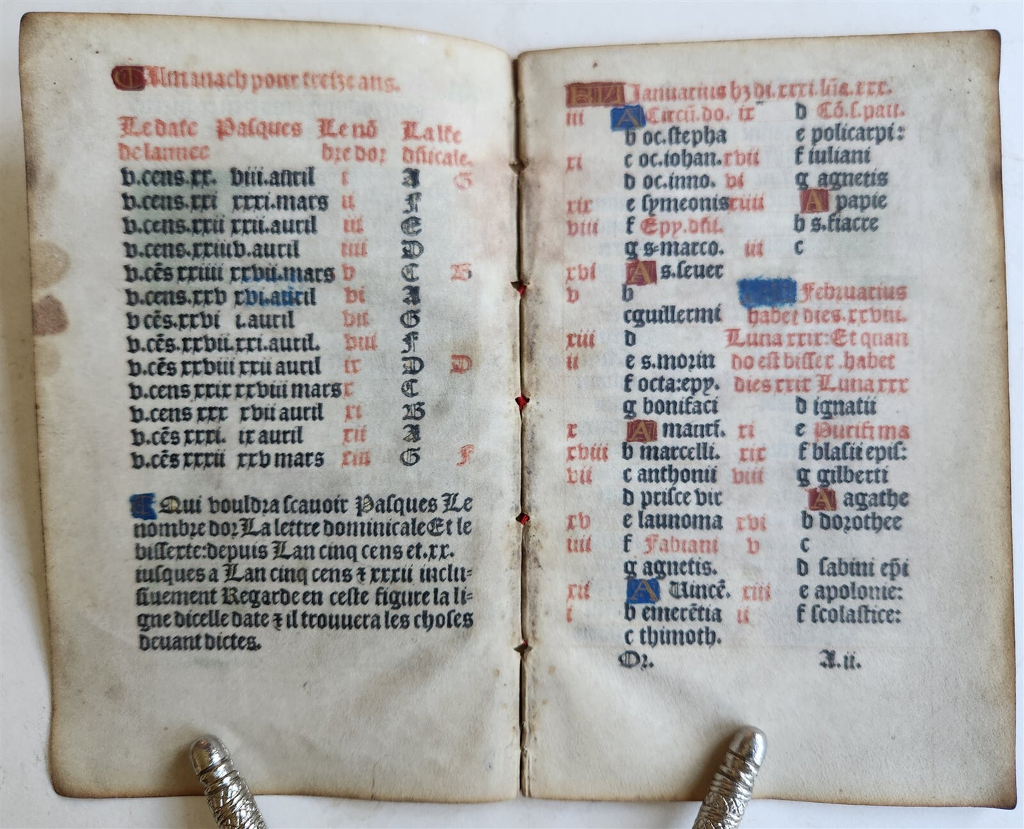 1519 BOOK of HOURS POST-INCUNABULA printed on VELLUM antique 16th CENTURY SCARCE