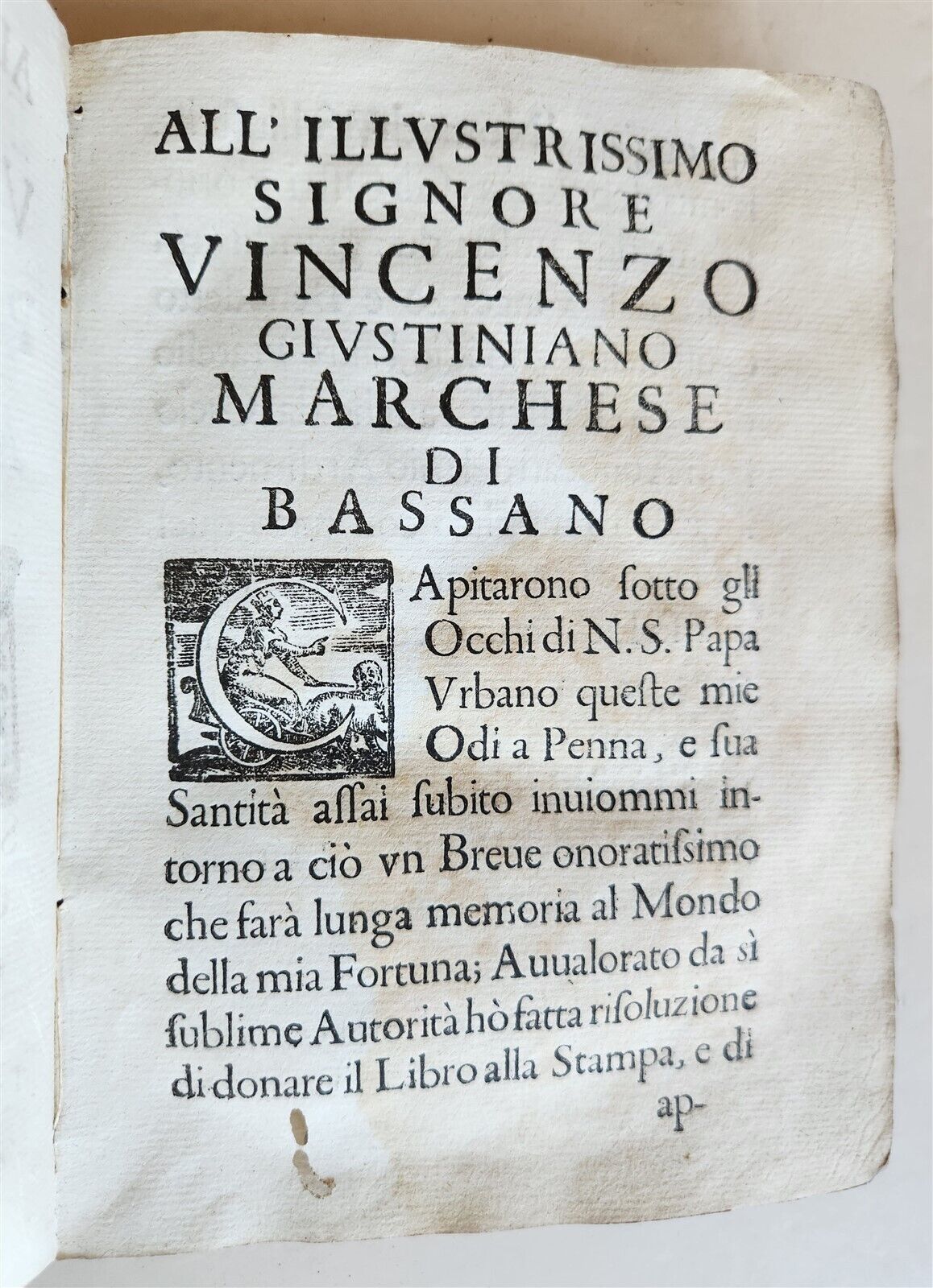 1635 POETRY in ITALIAN antique VELLUM BINDING