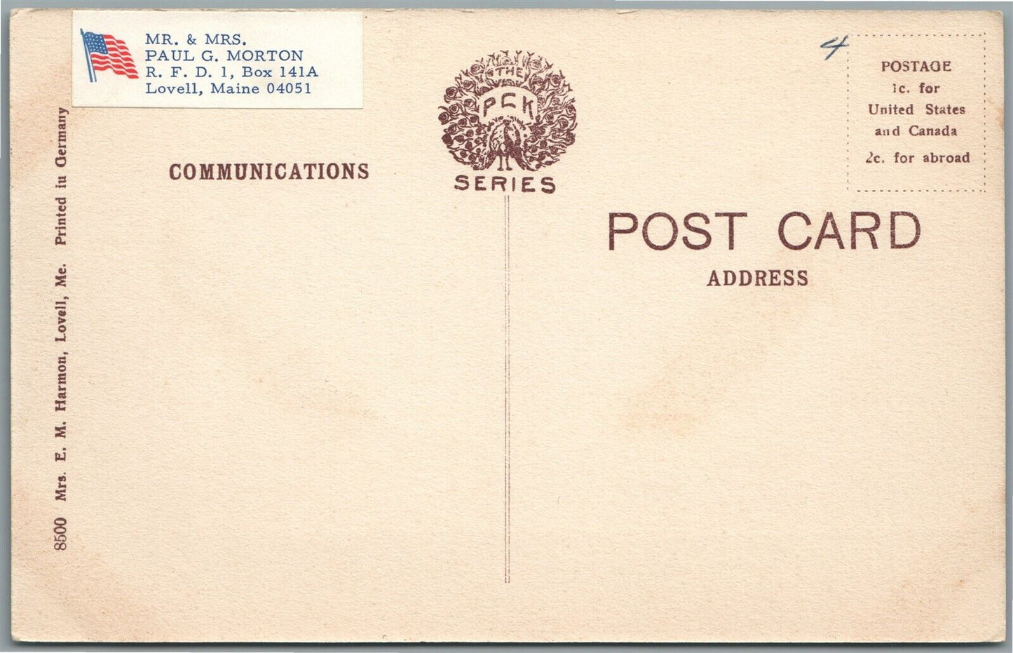 LOVELL ME MILL POND ANTIQUE POSTCARD