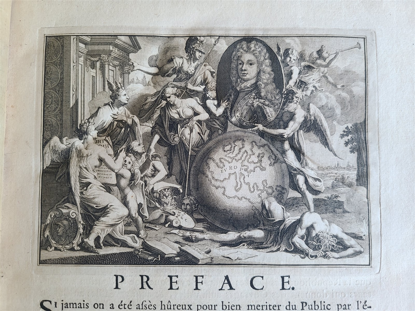 1703 WORLDS HISTORY KING FRIEDRICH WILHELM I COAT OF ARMS antique ILLUSTRATED