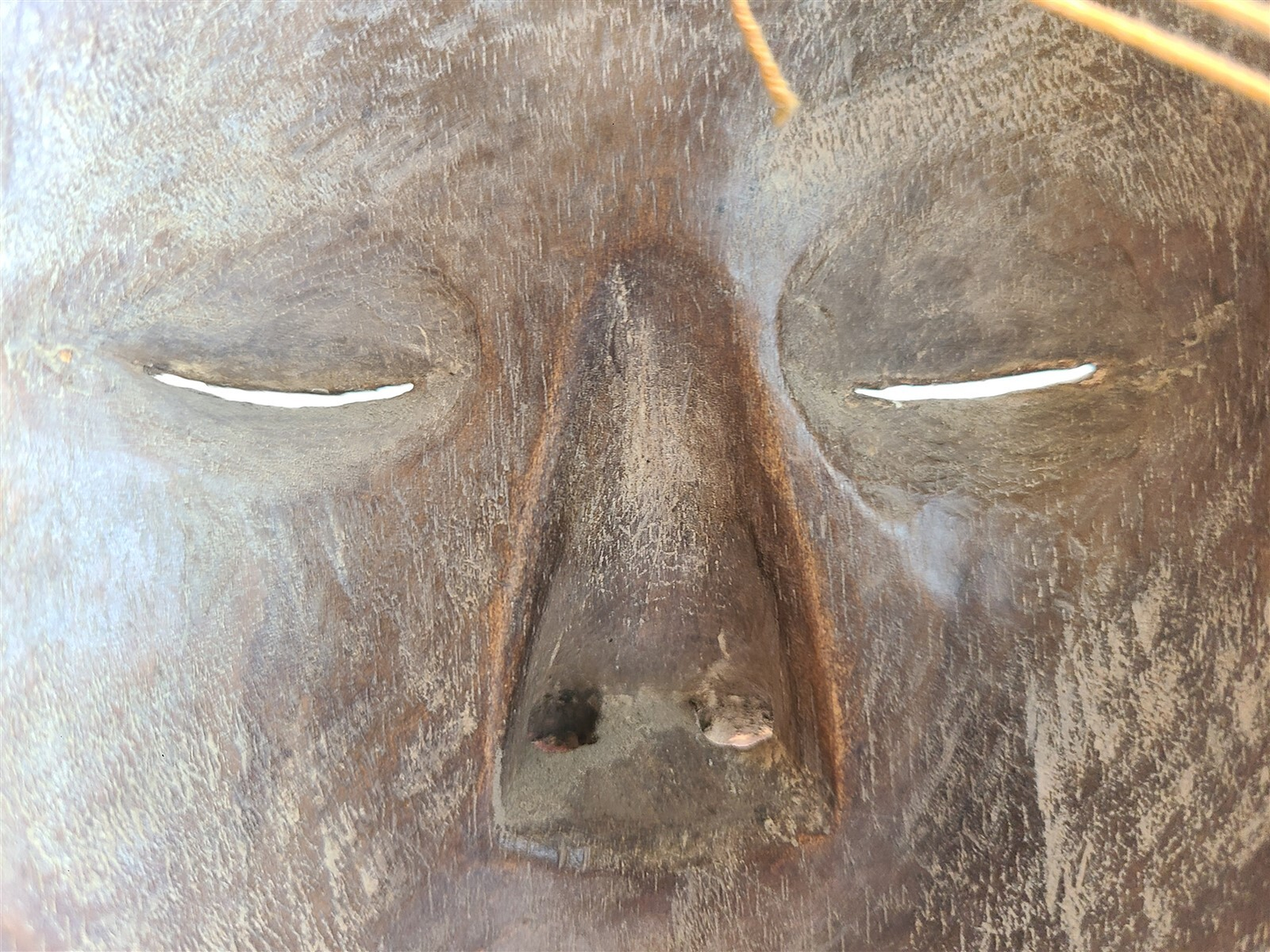 INDIAN VINTAGE PAIR OF WOODEN MASKS - MAN & WOMAN hand carved