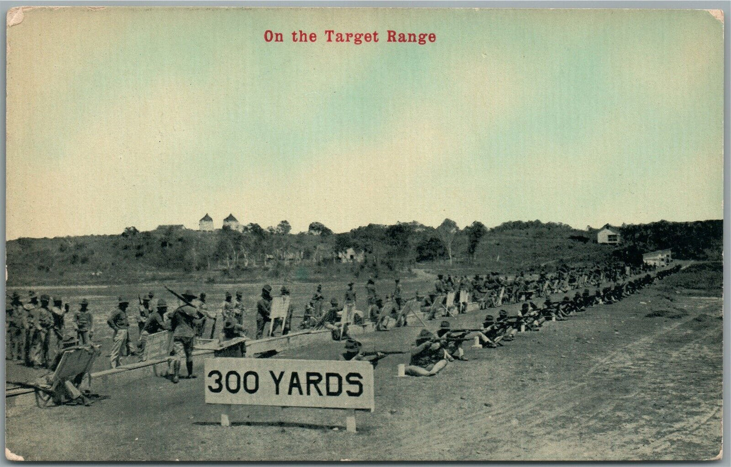 ON TARGET RANGE US ARMY WWI ANTIQUE POSTCARD