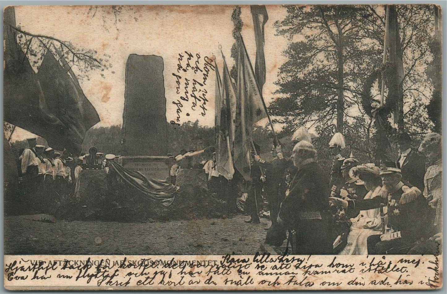 SWEDISH MILITARY MONUMENT ANTIQUE POSTCARD