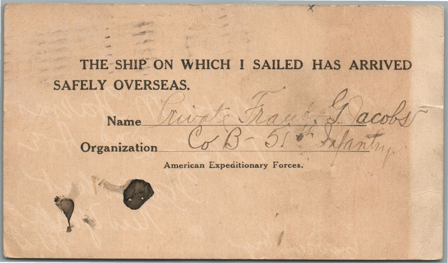 AMERICAN RED CROSS EXPEDITIONARY FORCES 1918 ANTIQUE POSTCARD