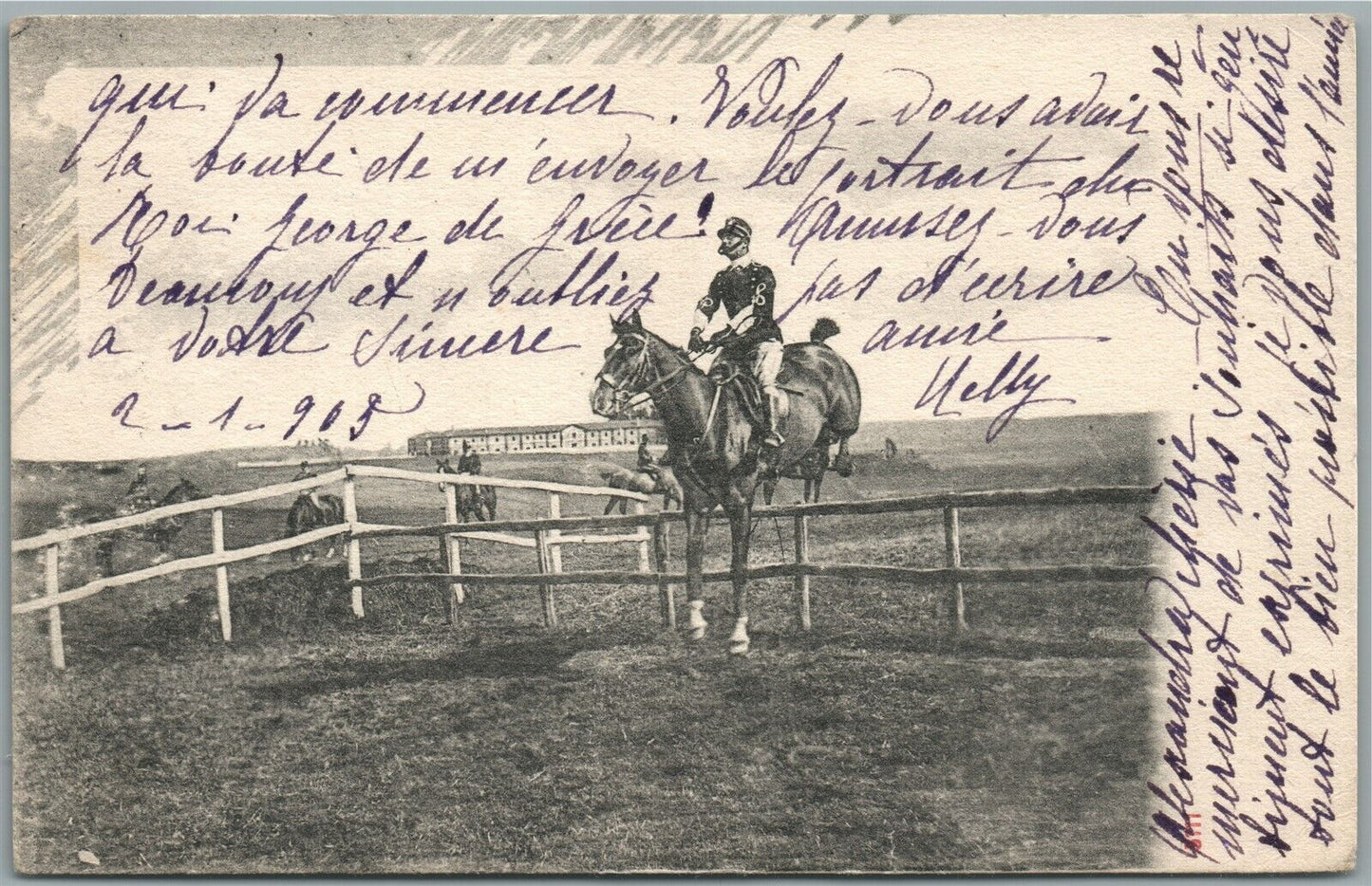 ITALIAN CAVALRY TRAINING WWI ANTIQUE POSTCARD