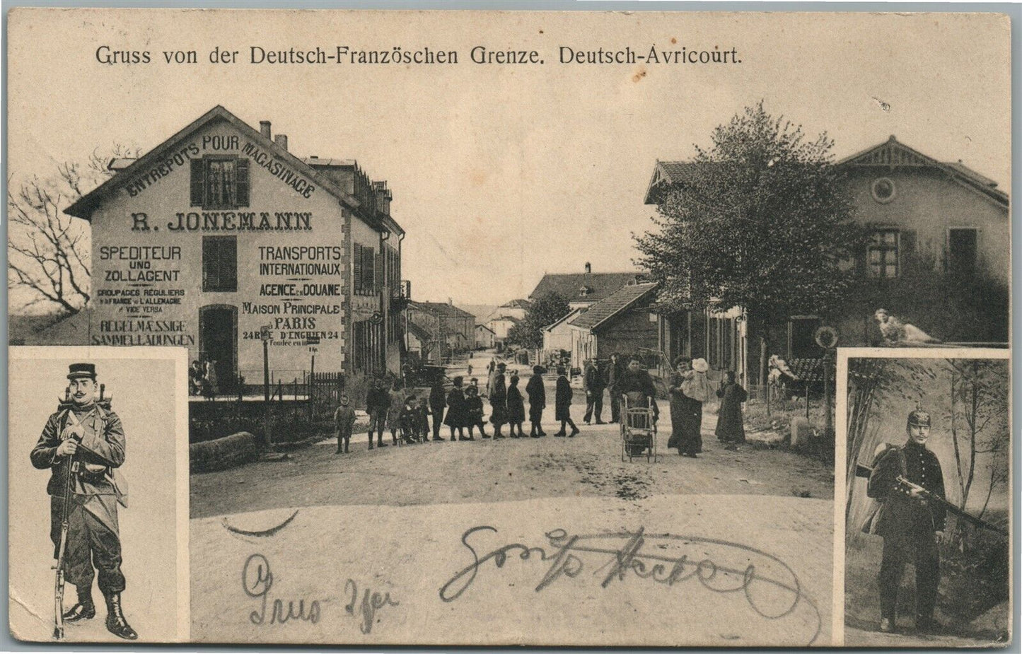 GERMAN FRENCH BORDER ANTIQUE POSTCARD