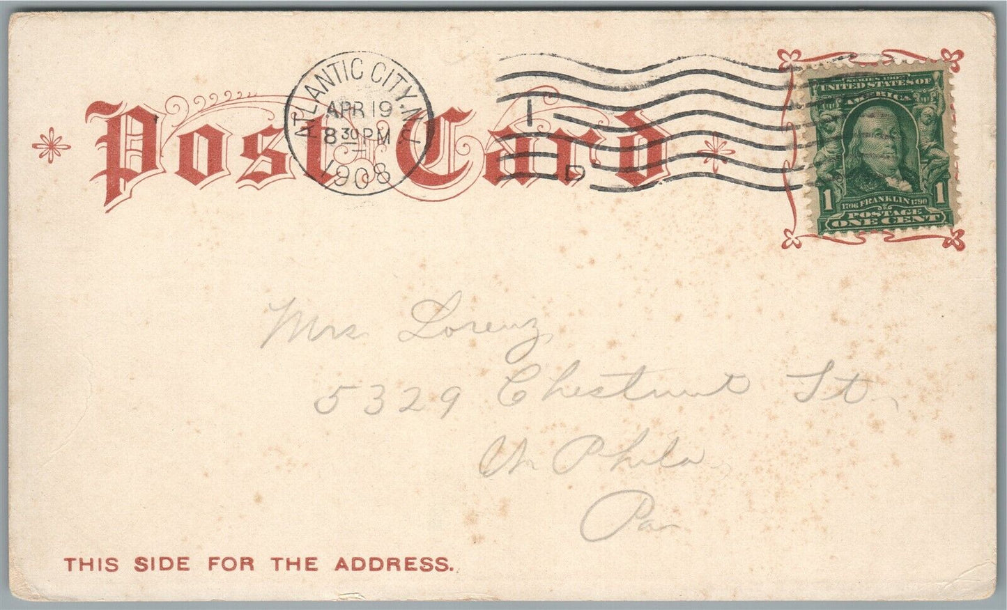 ATLANTIC CITY NJ BOARDWALK EASTER BELLS ARE RINGING ANTIQUE POSTCARD