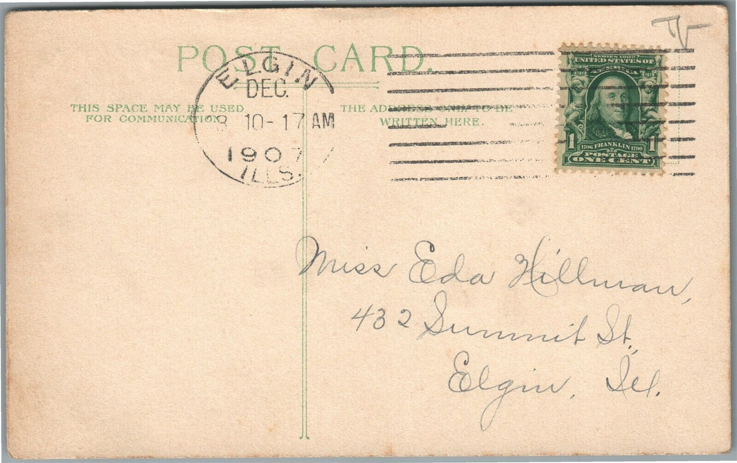 CHRISTMAS GREETING HOLD TO LIGHT ANTIQUE POSTCARD