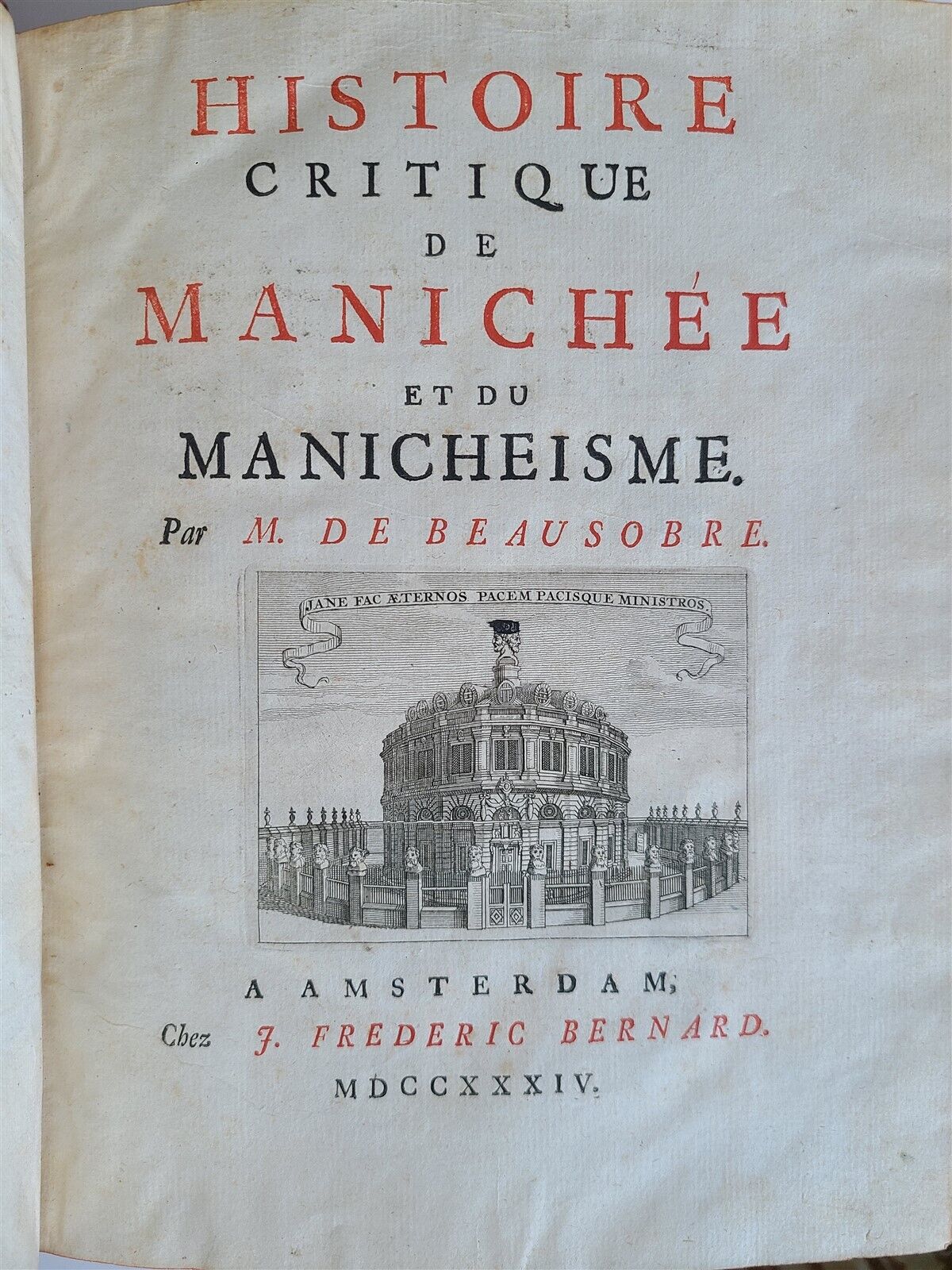 1734-39 HISTORY & CRITIQUE of MANICHAEISM 2 VOLUMES antique in FRENCH