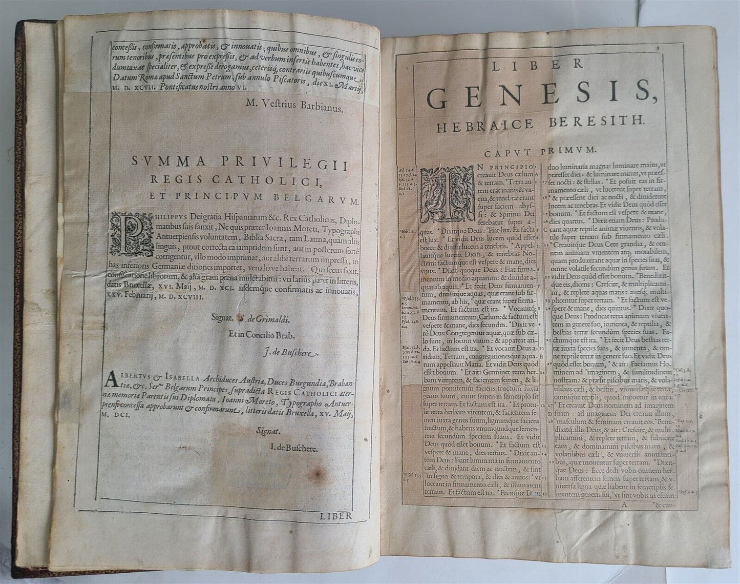 1603 BIBLE LATIN PLANTIN BIBLIA SACRA antique MASSIVE FOLIO OLD & NEW TESTAMENT