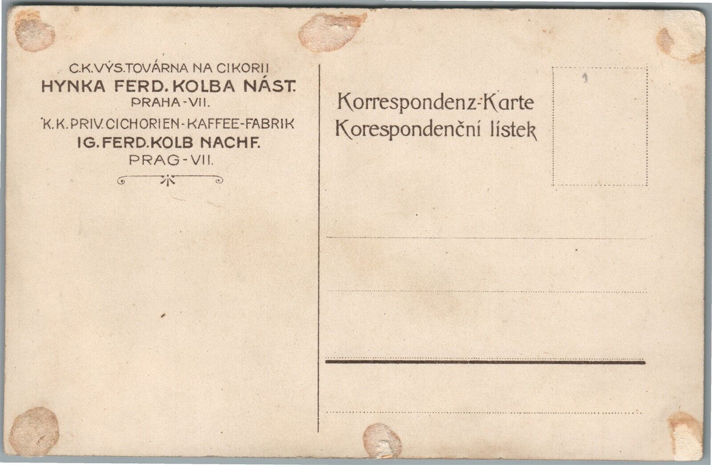CZECH ROYALTY KINKA. FERD. KOLBA NAST ANTIQUE POSTCARD
