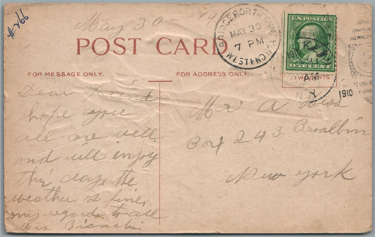 AMERICAN DECORATION DAY GREETINGS WWI ERA ANTIQUE POSTCARD