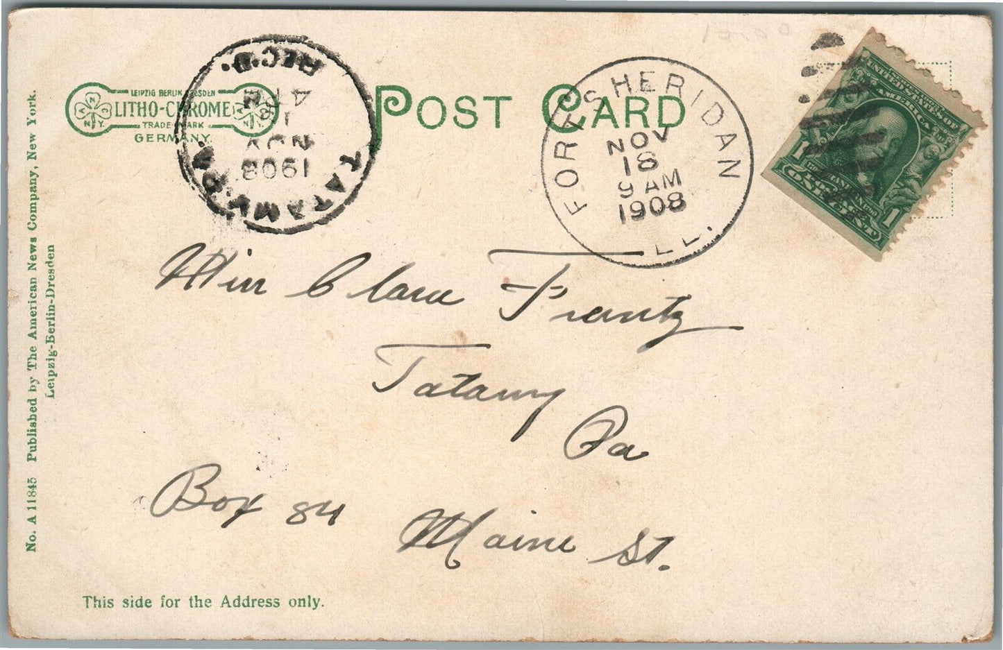 US ARMY AUTO AMBULANCE ANTIQUE POSTCARD