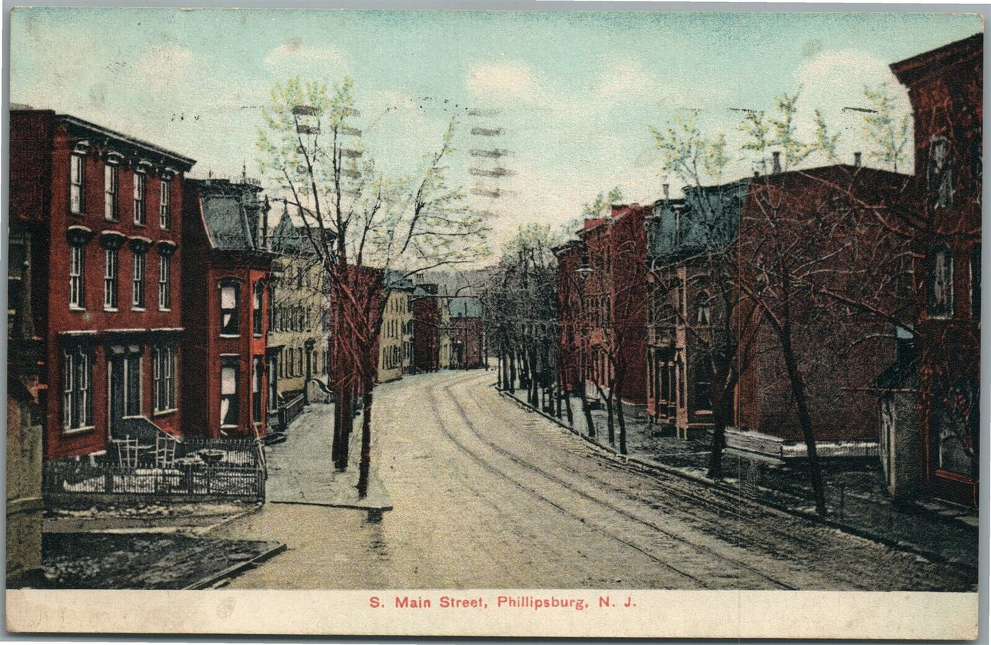 PHILLIPSBURG NJ S. MAIN STREET ANTIQUE POSTCARD