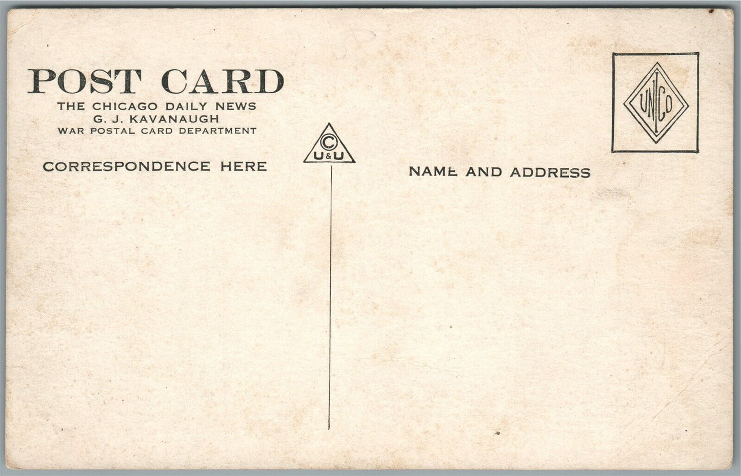 WWI ERA YANKS IN FRONT LINE FRENCH WATCHING NO MAN'S LAND ANTIQUE POSTCARD