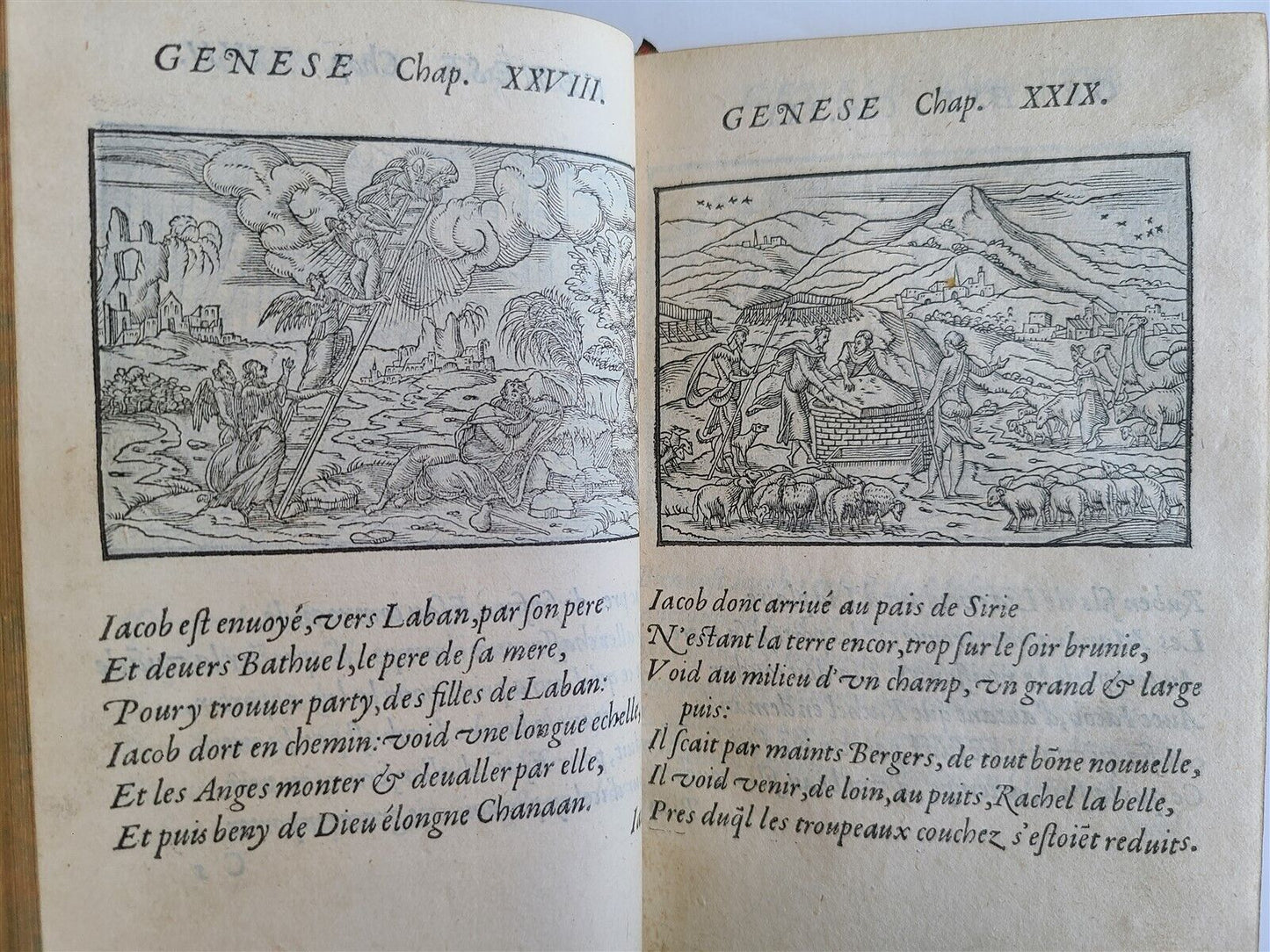 1582 FIGURES DE LA BIBLE antique ILLUSTRATED w/ 430 WOODCUTS scarce 16th CENTURY